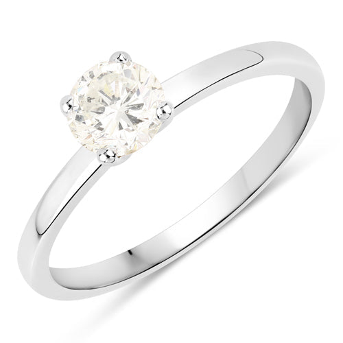 Bids.com 0.61 Carat Genuine White Diamond 14K White Gold Ring Rings White Smoke size 7.00,size 6.00,size 8.00