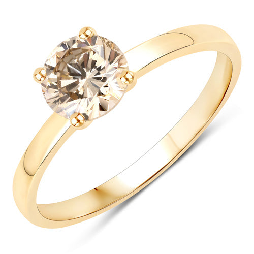 Bids.com 1.00 Carat Genuine TTLB Diamond 14K Yellow Gold Ring Rings White Smoke size 7.00,size 6.00,size 8.00