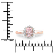 Bids.com 0.81 Carat Genuine Morganite and White Diamond 14K Rose Gold Ring Rings White Smoke size 7.00,size 6.00,size 8.00,size 9.00