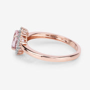 Bids.com 0.81 Carat Genuine Morganite and White Diamond 14K Rose Gold Ring Rings White Smoke size 7.00,size 6.00,size 8.00,size 9.00
