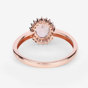 Bids.com 0.81 Carat Genuine Morganite and White Diamond 14K Rose Gold Ring Rings White Smoke size 7.00,size 6.00,size 8.00,size 9.00