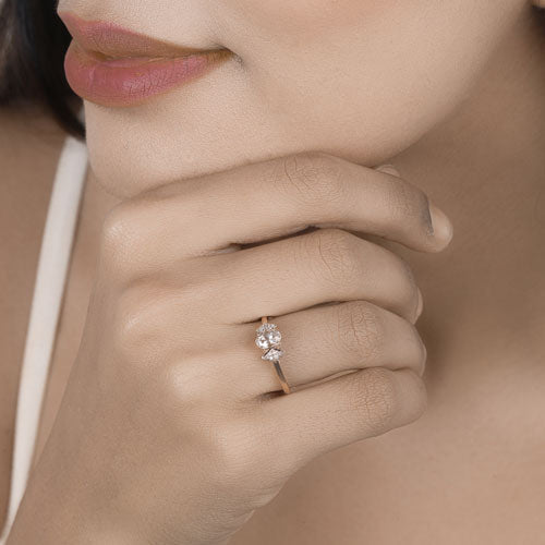 Bids.com 0.46 Carat Genuine Morganite and White Diamond 14K Rose Gold Ring Rings Tan size 7.00,size 5.00,size 6.00,size 8.00,size 9.00