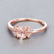 Bids.com 0.46 Carat Genuine Morganite and White Diamond 14K Rose Gold Ring Rings Gray size 7.00,size 5.00,size 6.00,size 8.00,size 9.00