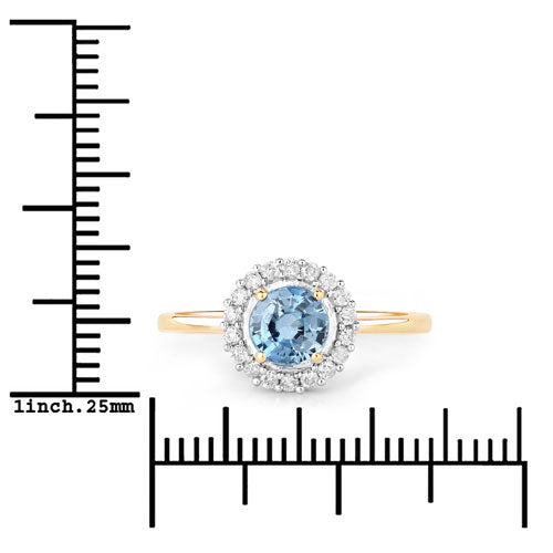Bids.com 1.03 Carat Genuine Blue Sapphire and White Diamond 14K Yellow Gold Ring Rings White Smoke size 6.00,size 7.00,size 8.00,size 5.00,size 9.00