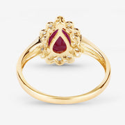 Bids.com 1.31 Carat Genuine Ruby and White Diamond 14K Yellow Gold Ring Rings White Smoke size 6.00,size 7.00,size 8.00
