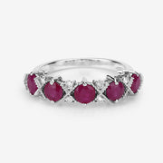 Bids.com 1.61 Carat Genuine Ruby and White Diamond 14K White Gold Ring Rings Lavender size 6.00,size 7.00,size 8.00