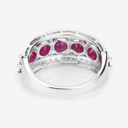 Bids.com 3.24 Carat Genuine Ruby and White Diamond 14K White Gold Ring Rings Lavender size 7.00,size 6.00,size 8.00