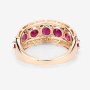 Bids.com 3.24 Carat Genuine Ruby and White Diamond 14K Yellow Gold Ring Rings White Smoke size 7.00,size 6.00,size 8.00
