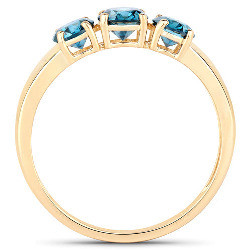 Bids.com 1.03 Carat Genuine Blue Diamond 14K Yellow Gold Ring Rings White Smoke size 6.00,size 7.00,size 8.00