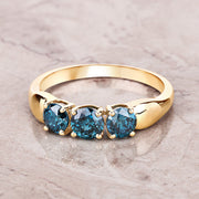 Bids.com 1.03 Carat Genuine Blue Diamond 14K Yellow Gold Ring Rings Light Gray size 6.00,size 7.00,size 8.00