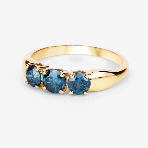 Bids.com 1.03 Carat Genuine Blue Diamond 14K Yellow Gold Ring Rings White Smoke size 6.00,size 7.00,size 8.00