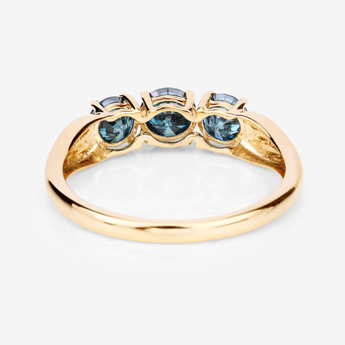 Bids.com 1.03 Carat Genuine Blue Diamond 14K Yellow Gold Ring Rings White Smoke size 6.00,size 7.00,size 8.00