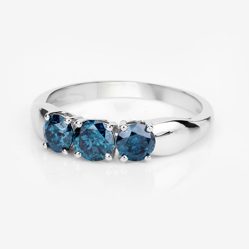 Bids.com 1.03 Carat Genuine Blue Diamond 14K White Gold Ring Rings White Smoke size 6.00,size 7.00,size 8.00,size 4.00