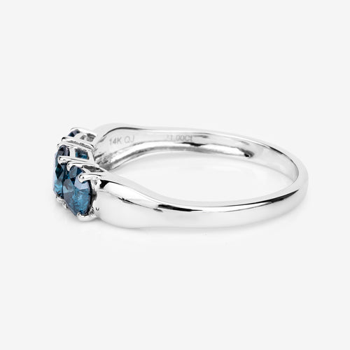 Bids.com 1.03 Carat Genuine Blue Diamond 14K White Gold Ring Rings White Smoke size 6.00,size 7.00,size 8.00,size 4.00