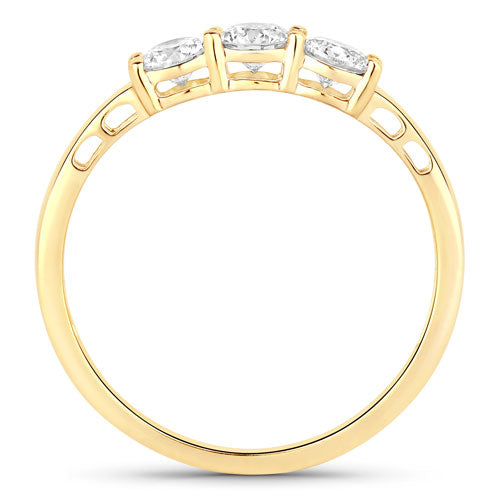 Bids.com 0.51 Carat Genuine Lab Grown Diamond 14K Yellow Gold Ring Rings White Smoke size 6.00,size 7.00,size 8.00