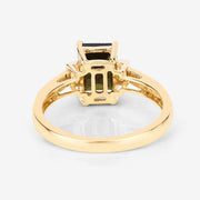 Bids.com 1.73 Carat Genuine Green Tourmaline and White Diamond 14K Yellow Gold Ring Rings White Smoke size 6.00,size 7.00,size 8.00,size 9.00