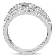 Bids.com 0.83 Carat Genuine White Diamond .925 Sterling Silver Ring Rings White Smoke size 7.00,size 8.00,size 6.00,size 9.00