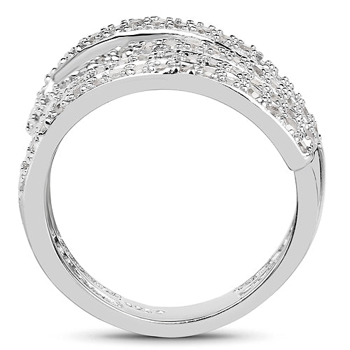 Bids.com 0.83 Carat Genuine White Diamond .925 Sterling Silver Ring Rings White Smoke size 7.00,size 8.00,size 6.00,size 9.00