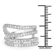 Bids.com 0.83 Carat Genuine White Diamond .925 Sterling Silver Ring Rings White Smoke size 7.00,size 8.00,size 6.00,size 9.00