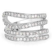 Bids.com 0.83 Carat Genuine White Diamond .925 Sterling Silver Ring Rings White Smoke size 7.00,size 8.00,size 6.00,size 9.00