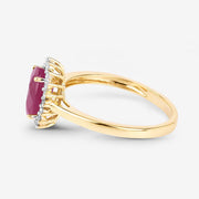 Bids.com 1.58 Carat Genuine Ruby and White Diamond 10K Yellow Gold Ring Rings White Smoke size 5.00,size 6.00,size 7.00,size 8.00,size 9.00