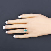 Bids.com 1.34 Carat Genuine Zambian Emerald and White Diamond 10K White Gold Ring Rings Bisque size 5.00,size 6.00,size 7.00,size 8.00,size 9.00