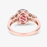 Bids.com 2.87 Carat Genuine Rhodolite and White Diamond 14K Rose Gold Ring Rings White Smoke size 6.00,size 7.00,size 8.00,size 9.00