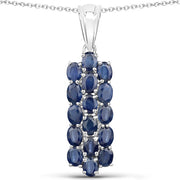 Bids.com 10.40 Carat Genuine Blue Sapphire .925 Sterling Silver 3 Piece Jewelry Set (Ring, Earrings, and Pendant w/ Chain) Jewelry Sets White Smoke size 6.00,size 7.00,size 8.00,size 5.00,size 9.00