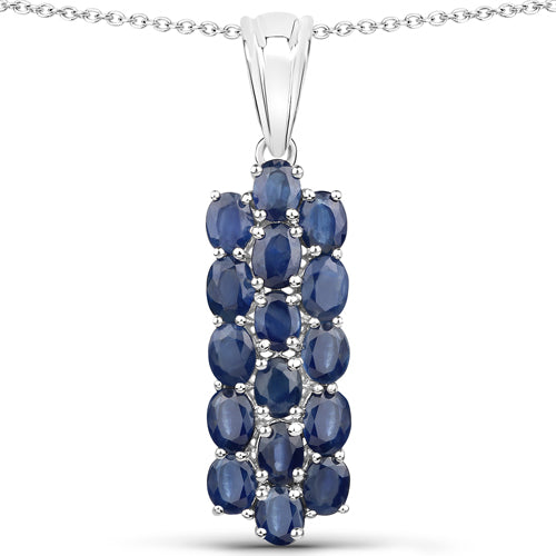 Bids.com 10.40 Carat Genuine Blue Sapphire .925 Sterling Silver 3 Piece Jewelry Set (Ring, Earrings, and Pendant w/ Chain) Jewelry Sets White Smoke size 6.00,size 7.00,size 8.00,size 5.00,size 9.00
