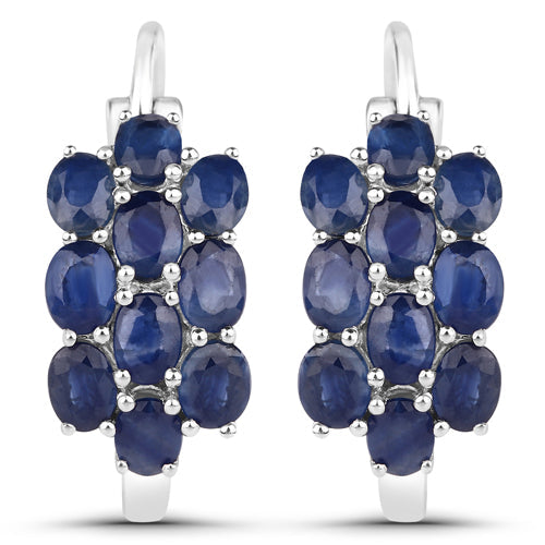 Bids.com 10.40 Carat Genuine Blue Sapphire .925 Sterling Silver 3 Piece Jewelry Set (Ring, Earrings, and Pendant w/ Chain) Jewelry Sets White Smoke size 6.00,size 7.00,size 8.00,size 5.00,size 9.00