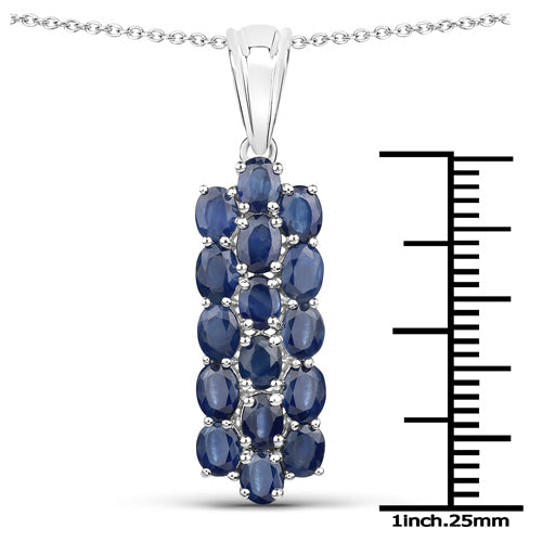 Bids.com 10.40 Carat Genuine Blue Sapphire .925 Sterling Silver 3 Piece Jewelry Set (Ring, Earrings, and Pendant w/ Chain) Jewelry Sets White Smoke size 6.00,size 7.00,size 8.00,size 5.00,size 9.00