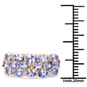 Bids.com 2.72 Carat Genuine Tanzanite .925 Sterling Silver Ring Rings White Smoke size 7.00,size 8.00,size 6.00,size 9.00,size 5.00