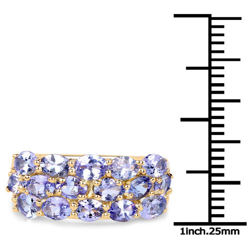 Bids.com 2.72 Carat Genuine Tanzanite .925 Sterling Silver Ring Rings White Smoke size 7.00,size 8.00,size 6.00,size 9.00,size 5.00