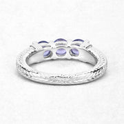 Bids.com 1.11 Carat Genuine Tanzanite .925 Sterling Silver Ring Rings White Smoke size 7.00,size 6.00,size 8.00,size 9.00,size 5.00