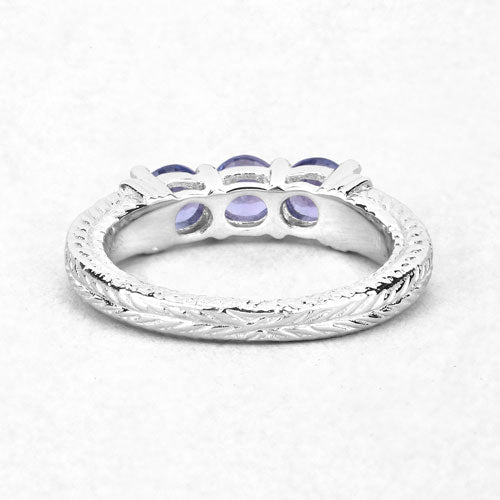 Bids.com 1.11 Carat Genuine Tanzanite .925 Sterling Silver Ring Rings White Smoke size 7.00,size 6.00,size 8.00,size 9.00,size 5.00