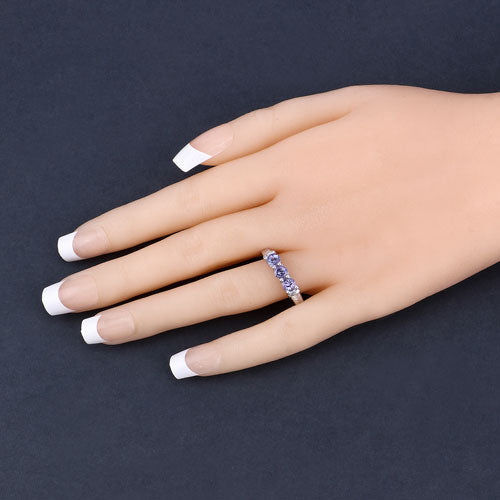 Bids.com 1.11 Carat Genuine Tanzanite .925 Sterling Silver Ring Rings Light Pink size 7.00,size 6.00,size 8.00,size 9.00,size 5.00