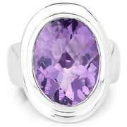 Bids.com 9.01 Carat Genuine Amethyst .925 Sterling Silver Ring Rings White Smoke size 6.00,size 8.00,size 5.00,size 7.00,size 9.00