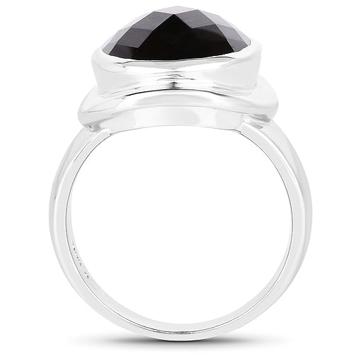 Bids.com 7.90 Carat Genuine Smoky Quartz .925 Sterling Silver Ring Rings White Smoke size 5.00,size 7.00,size 6.00,size 8.00,size 9.00