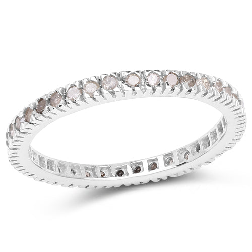 Bids.com 0.57 Carat Genuine Champagne Diamond .925 Sterling Silver Ring Rings White Smoke size 6.00,size 7.00,size 8.00,size 9.00