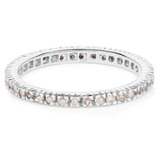 Bids.com 0.57 Carat Genuine Champagne Diamond .925 Sterling Silver Ring Rings White Smoke size 6.00,size 7.00,size 8.00,size 9.00