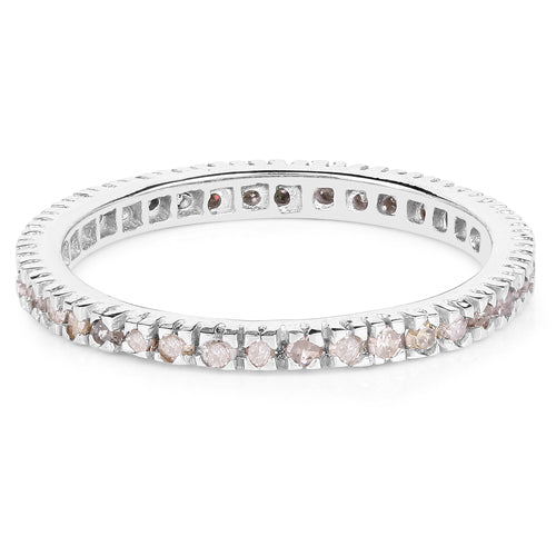 Bids.com 0.57 Carat Genuine Champagne Diamond .925 Sterling Silver Ring Rings White Smoke size 6.00,size 7.00,size 8.00,size 9.00