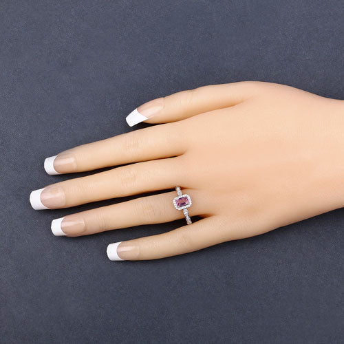 Bids.com 0.80 Carat Genuine Pink Sapphire and White Diamond 14K Yellow Gold Ring Rings Navajo White size 6.00,size 7.00,size 8.00,size 9.00