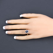 Bids.com 1.73 Carat Genuine Blue Sapphire and White Diamond 14K Yellow Gold Ring Rings Peach Puff size 6.00,size 7.00,size 8.00
