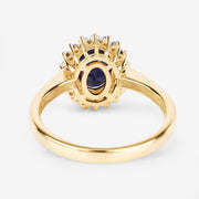 Bids.com 1.73 Carat Genuine Blue Sapphire and White Diamond 14K Yellow Gold Ring Rings White Smoke size 6.00,size 7.00,size 8.00