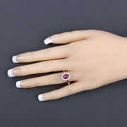 Bids.com 1.64 Carat Genuine Ruby and White Diamond 14K Yellow Gold Ring Rings Wheat size 6.00,size 7.00,size 8.00