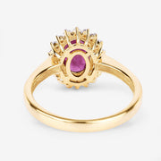 Bids.com 1.64 Carat Genuine Ruby and White Diamond 14K Yellow Gold Ring Rings White Smoke size 6.00,size 7.00,size 8.00