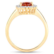 Bids.com 1.87 Carat Genuine Spessartite Garnet and White Diamond 14K Yellow Gold Ring Rings White Smoke size 6.00,size 7.00,size 8.00,size 9.00