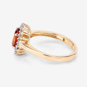 Bids.com 1.87 Carat Genuine Spessartite Garnet and White Diamond 14K Yellow Gold Ring Rings White Smoke size 6.00,size 7.00,size 8.00,size 9.00