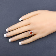 Bids.com 1.87 Carat Genuine Spessartite Garnet and White Diamond 14K Yellow Gold Ring Rings Dark Slate Gray size 6.00,size 7.00,size 8.00,size 9.00