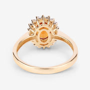 Bids.com 1.87 Carat Genuine Spessartite Garnet and White Diamond 14K Yellow Gold Ring Rings White Smoke size 6.00,size 7.00,size 8.00,size 9.00